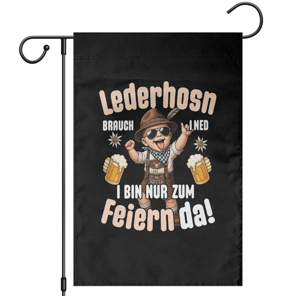 Funny Cute Boy Lederhosen Oktoberfest Garden Flag Lederhosn I Bin Nur Zum Feiern Da Party TS02 Black Print Your Wear