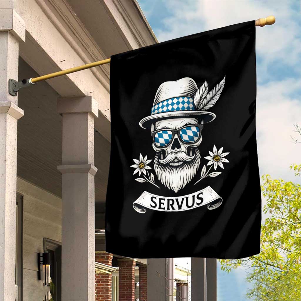 Bavarian Skull Servus Oktoberfest Garden Flag Cool Alpine Hat Tyrolean German Tradition Style TS02 Print Your Wear