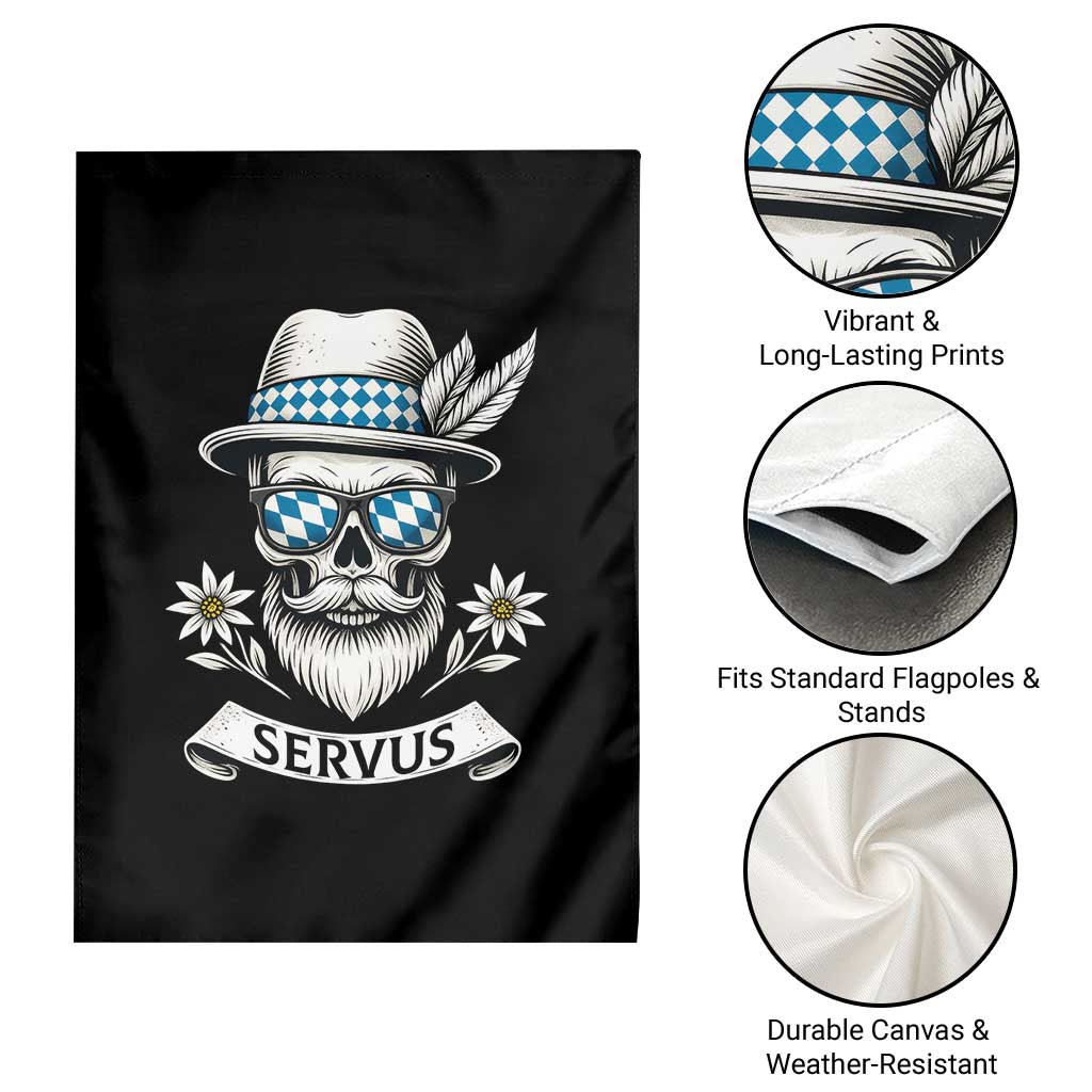 Bavarian Skull Servus Oktoberfest Garden Flag Cool Alpine Hat Tyrolean German Tradition Style TS02 Print Your Wear