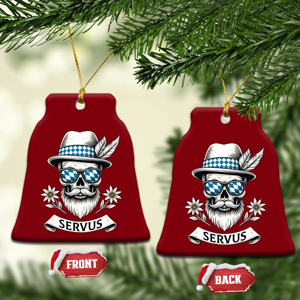 Bavarian Skull Servus Oktoberfest Ceramic Ornament Cool Alpine Hat Tyrolean German Tradition Style TS02 Print Your Wear