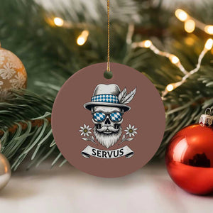 Bavarian Skull Servus Oktoberfest Ceramic Ornament Cool Alpine Hat Tyrolean German Tradition Style TS02 1pc Mocha Print Your Wear