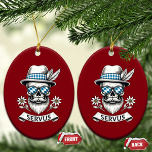 Bavarian Skull Servus Oktoberfest Ceramic Ornament Cool Alpine Hat Tyrolean German Tradition Style TS02 Print Your Wear