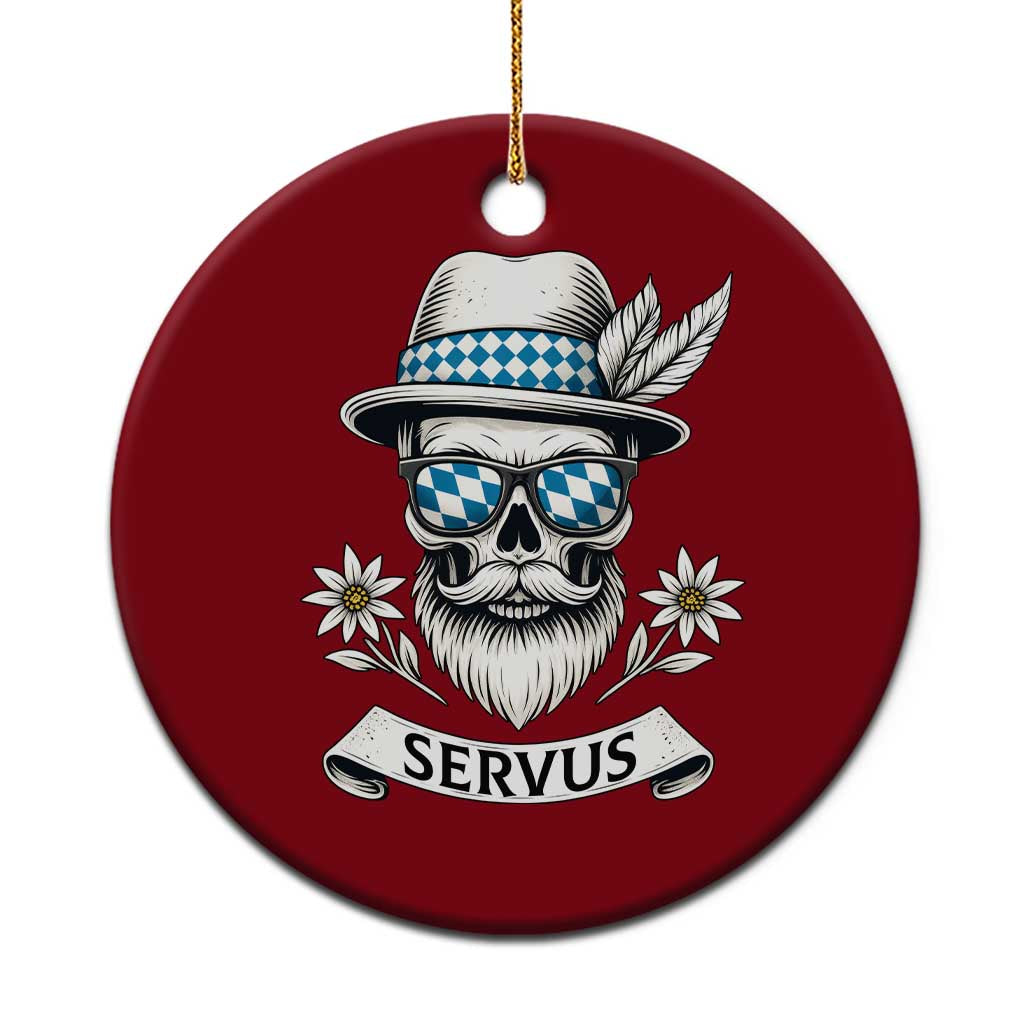 Bavarian Skull Servus Oktoberfest Ceramic Ornament Cool Alpine Hat Tyrolean German Tradition Style TS02 1pc Red Print Your Wear