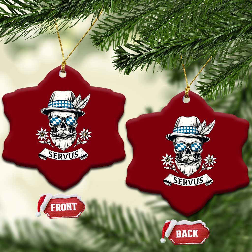 Bavarian Skull Servus Oktoberfest Ceramic Ornament Cool Alpine Hat Tyrolean German Tradition Style TS02 Print Your Wear