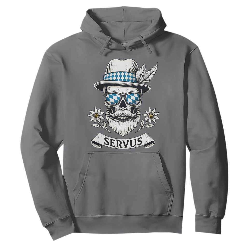 Bavarian Skull Servus Oktoberfest Hoodie Cool Alpine Hat Tyrolean German Tradition Style TS02 Charcoal Print Your Wear