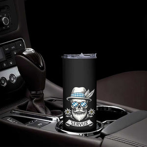 Bavarian Skull Servus Oktoberfest Skinny Tumbler Cool Alpine Hat Tyrolean German Tradition Style TS02 Print Your Wear