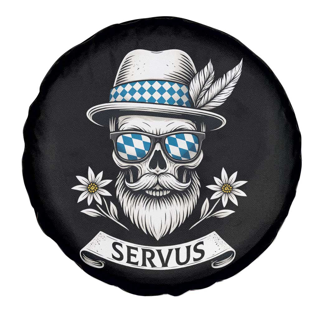 Bavarian Skull Servus Oktoberfest Spare Tire Cover Cool Alpine Hat Tyrolean German Tradition Style TS02 Print Your Wear