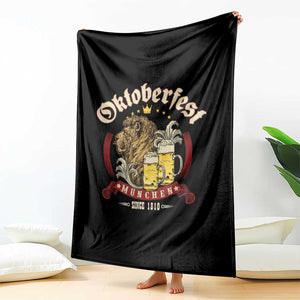 Oktoberfest Munchen Throw Blanket Munich Since 1810 Bavarian Lion and Beer TS02 Print Your Wear