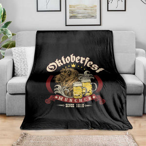 Oktoberfest Munchen Throw Blanket Munich Since 1810 Bavarian Lion and Beer TS02 Print Your Wear