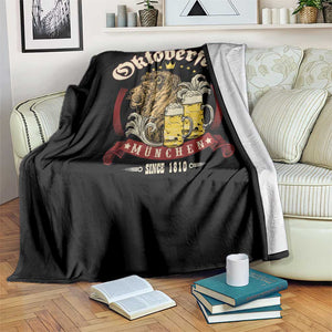 Oktoberfest Munchen Throw Blanket Munich Since 1810 Bavarian Lion and Beer TS02 Print Your Wear