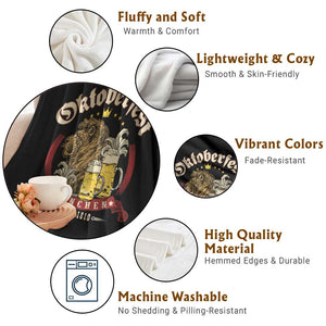 Oktoberfest Munchen Throw Blanket Munich Since 1810 Bavarian Lion and Beer TS02 Print Your Wear