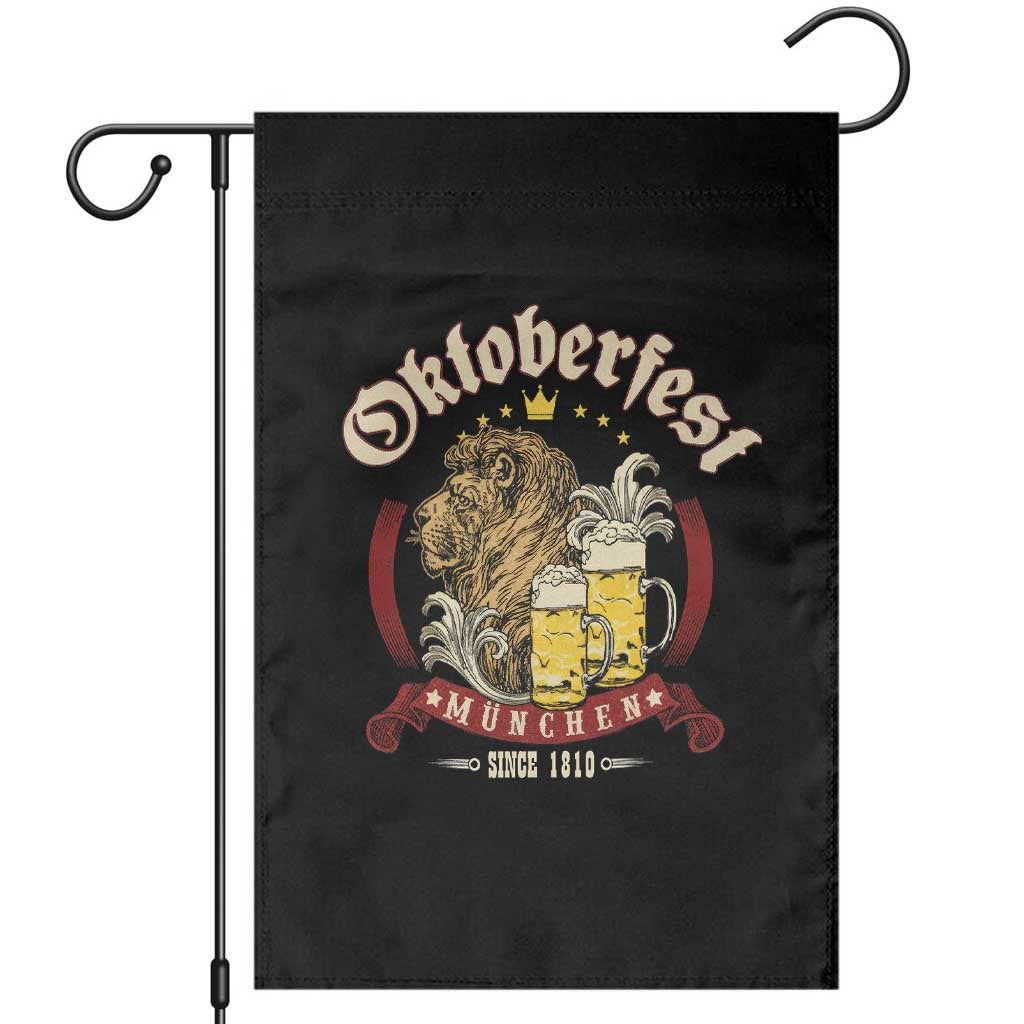 Oktoberfest Munchen Garden Flag Munich Since 1810 Bavarian Lion and Beer TS02 Black Print Your Wear
