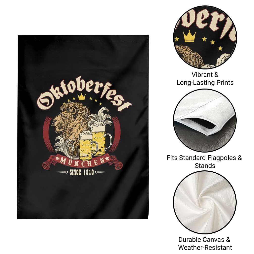 Oktoberfest Munchen Garden Flag Munich Since 1810 Bavarian Lion and Beer TS02 Print Your Wear
