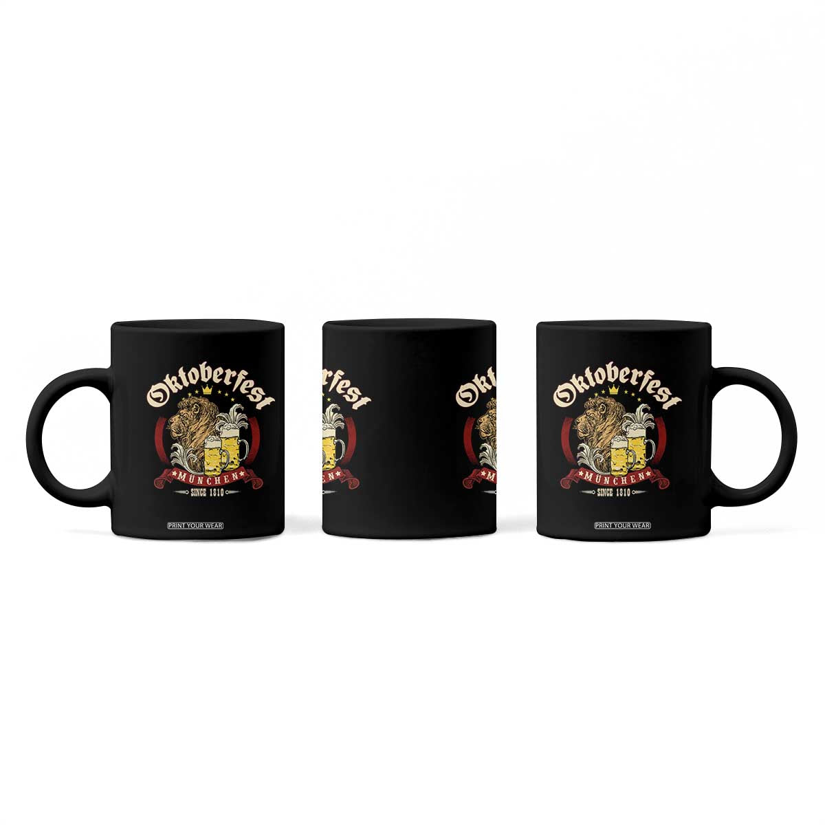 Oktoberfest Munchen Coffee Mug Munich Since 1810 Bavarian Lion and Beer TS02 Print Your Wear