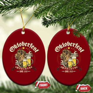 Oktoberfest Munchen Ceramic Ornament Munich Since 1810 Bavarian Lion and Beer TS02 Print Your Wear