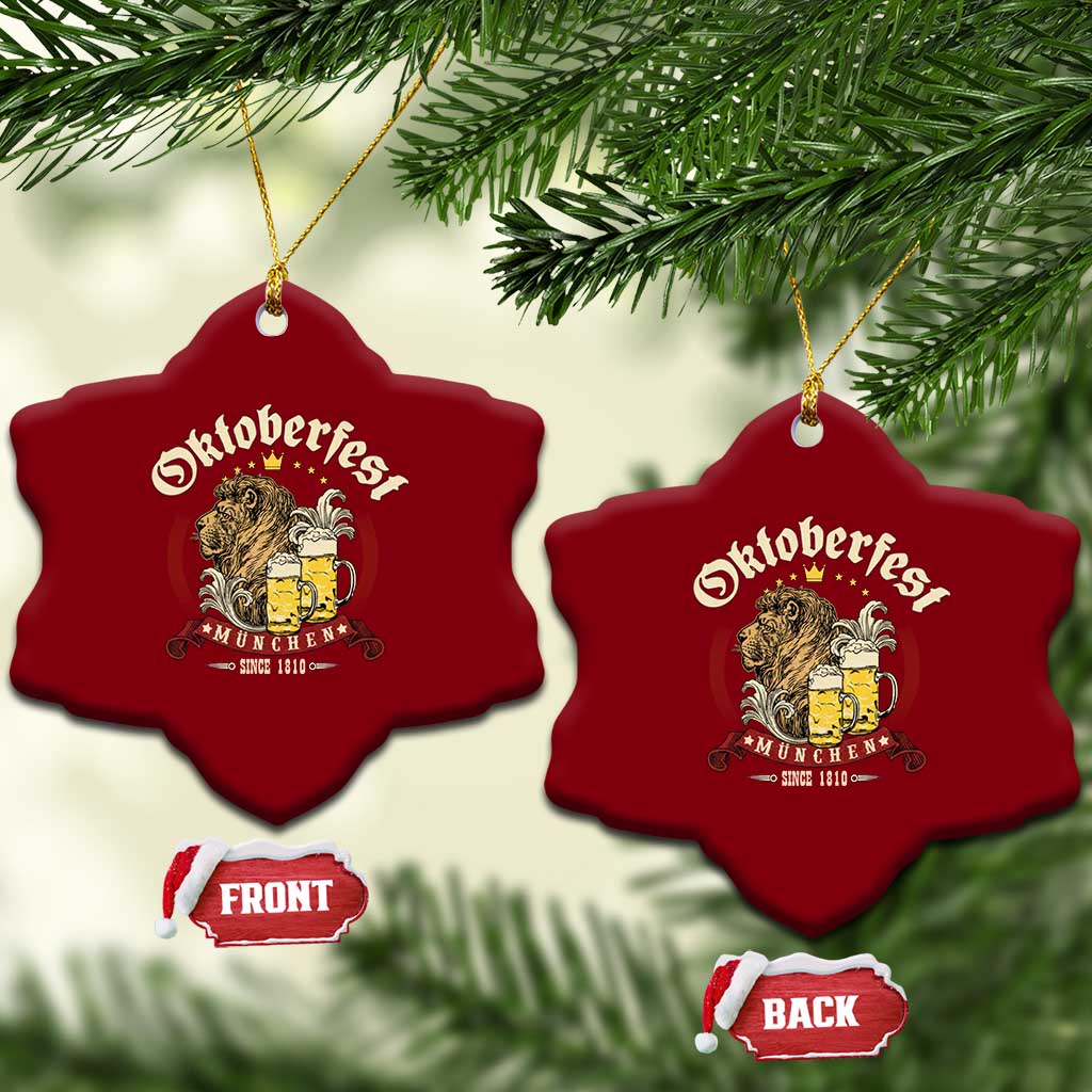Oktoberfest Munchen Ceramic Ornament Munich Since 1810 Bavarian Lion and Beer TS02 Print Your Wear