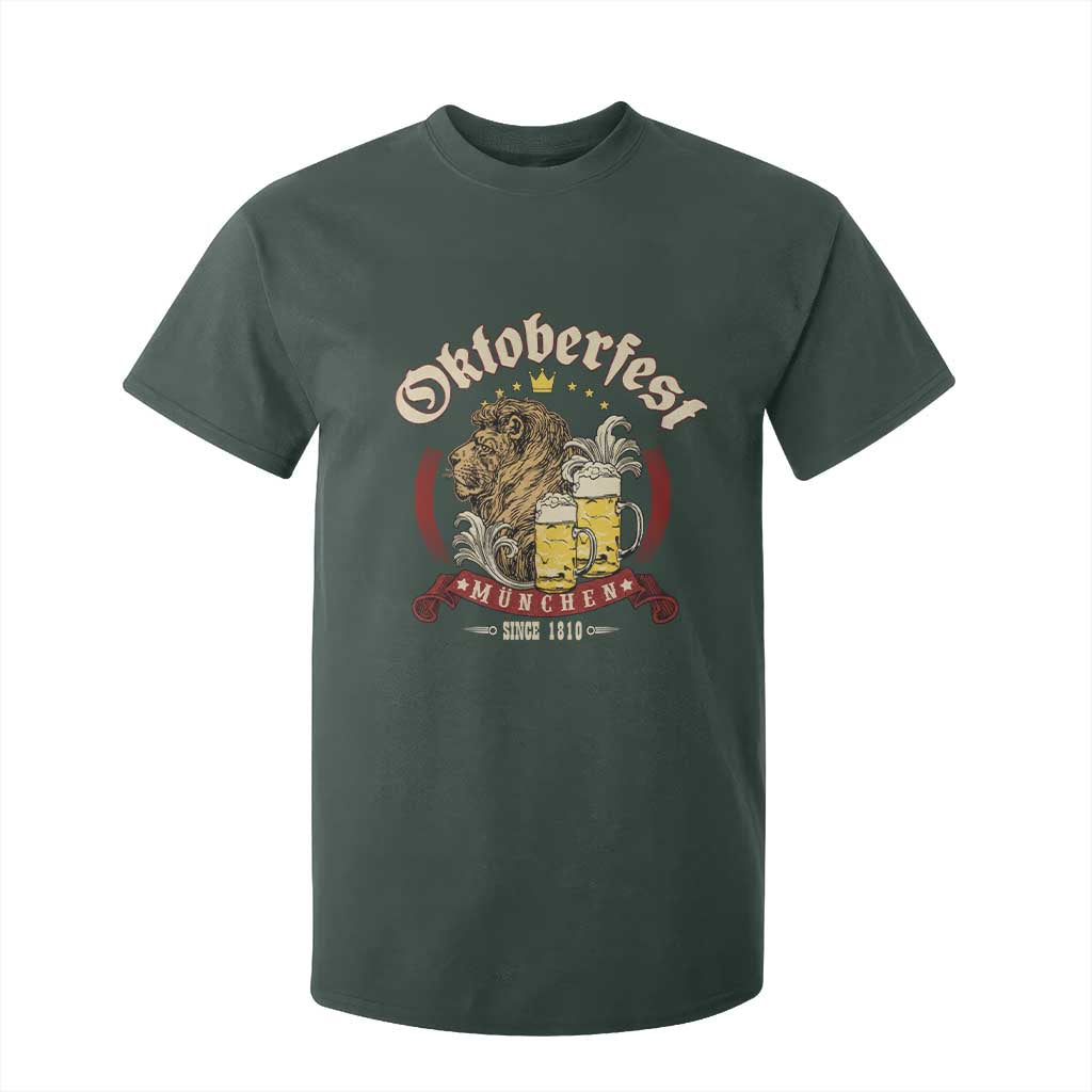 Oktoberfest Munchen T Shirt For Kid Munich Since 1810 Bavarian Lion and Beer TS02 Dark Forest Green Print Your Wear