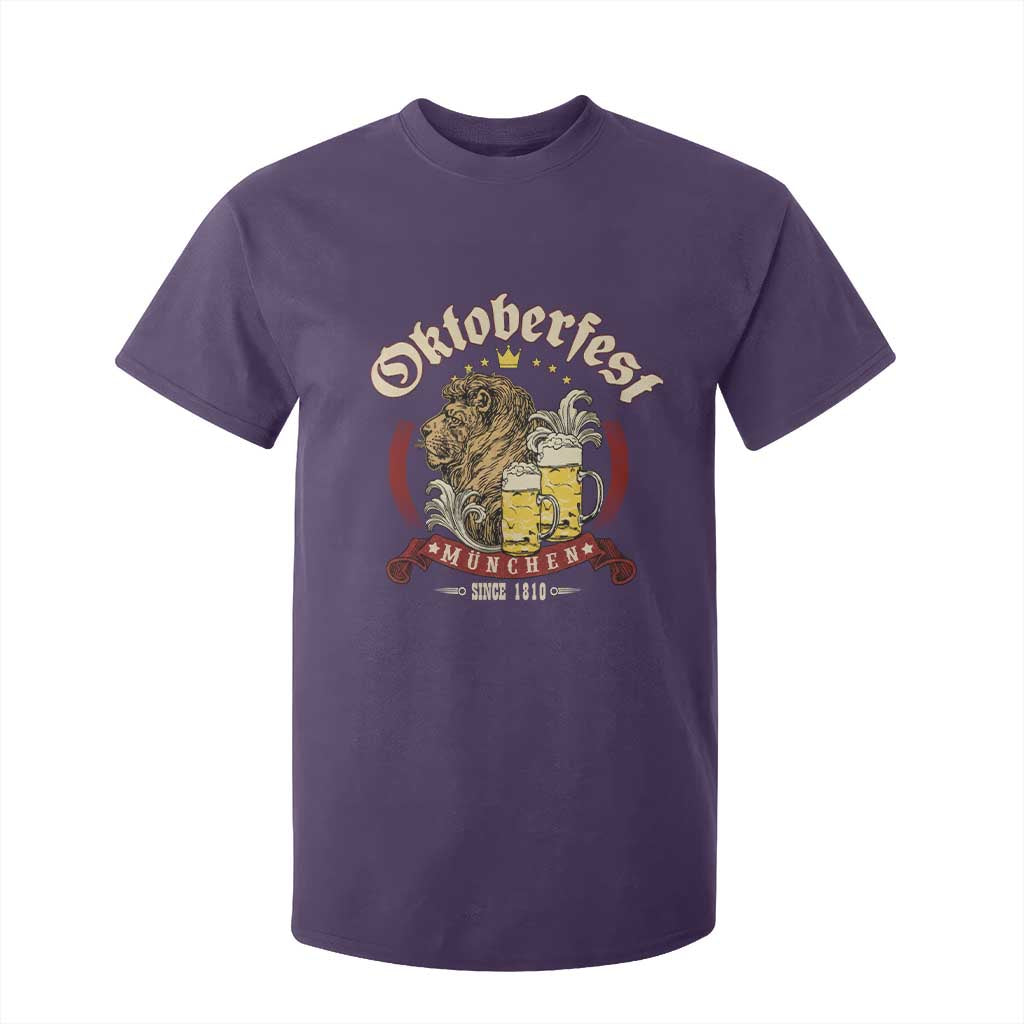 Oktoberfest Munchen T Shirt For Kid Munich Since 1810 Bavarian Lion and Beer TS02 Purple Print Your Wear