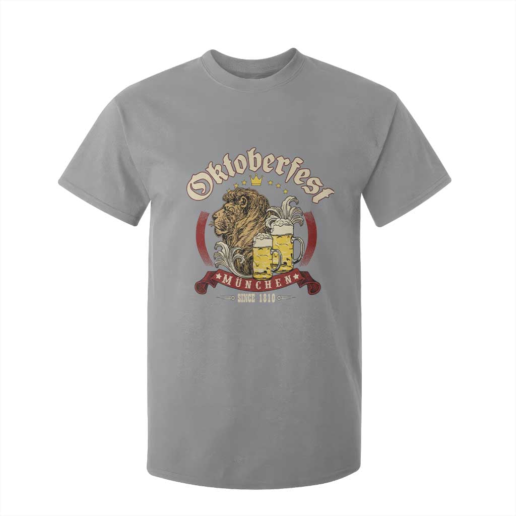 Oktoberfest Munchen T Shirt For Kid Munich Since 1810 Bavarian Lion and Beer TS02 Sport Gray Print Your Wear