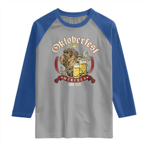 Oktoberfest Munchen Raglan Shirt Munich Since 1810 Bavarian Lion and Beer TS02 Sport Gray Royal Print Your Wear