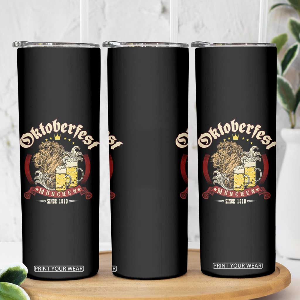Oktoberfest Munchen Skinny Tumbler Munich Since 1810 Bavarian Lion and Beer TS02 Print Your Wear