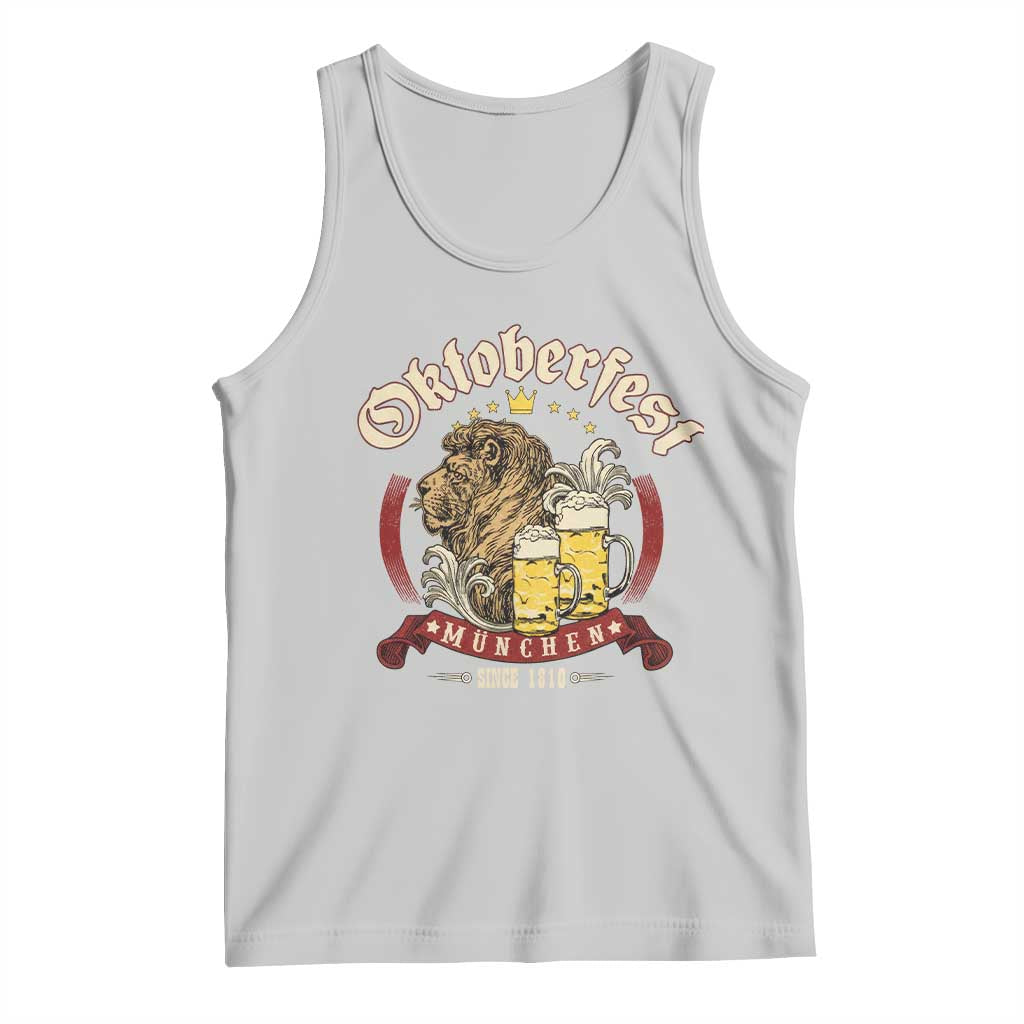 Oktoberfest Munchen Tank Top Munich Since 1810 Bavarian Lion and Beer TS02 Ash Print Your Wear