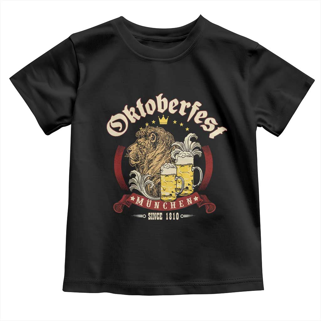 Oktoberfest Munchen Toddler T Shirt Munich Since 1810 Bavarian Lion and Beer TS02 Black Print Your Wear