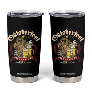 Oktoberfest Munchen Tumbler Cup Munich Since 1810 Bavarian Lion and Beer TS02 Black Print Your Wear
