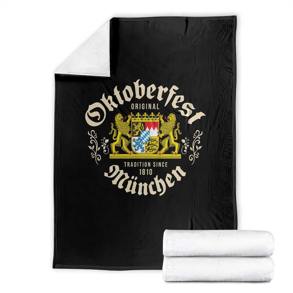 Oktoberfest Munchen Since 1810 Throw Blanket Original Tradition Bavarian Coat of Arms Heritage Festival TS02 Black Print Your Wear