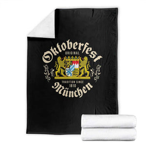 Oktoberfest Munchen Since 1810 Throw Blanket Original Tradition Bavarian Coat of Arms Heritage Festival TS02 Black Print Your Wear