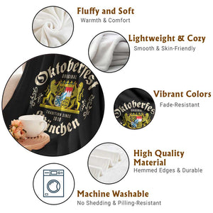 Oktoberfest Munchen Since 1810 Throw Blanket Original Tradition Bavarian Coat of Arms Heritage Festival TS02 Print Your Wear