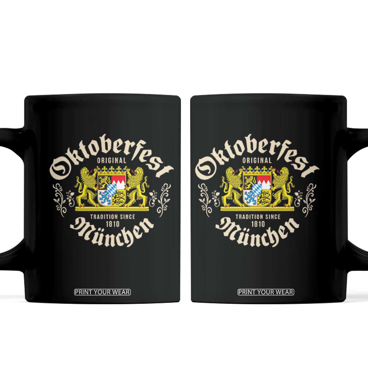 Oktoberfest Munchen Since 1810 Coffee Mug Original Tradition Bavarian Coat of Arms Heritage Festival TS02 Black Print Your Wear