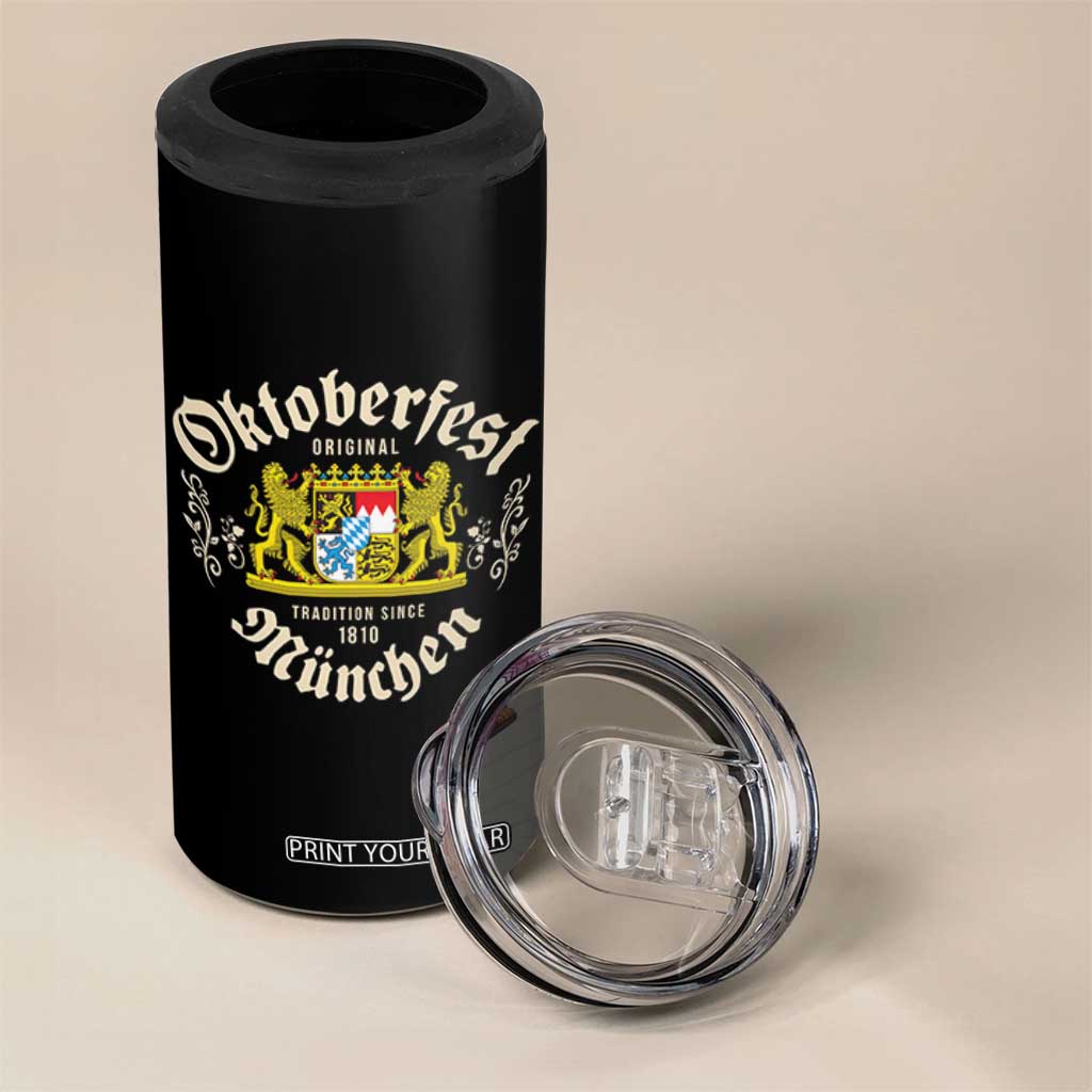 Oktoberfest Munchen Since 1810 4 in 1 Can Cooler Tumbler Original Tradition Bavarian Coat of Arms Heritage Festival TS02 Print Your Wear