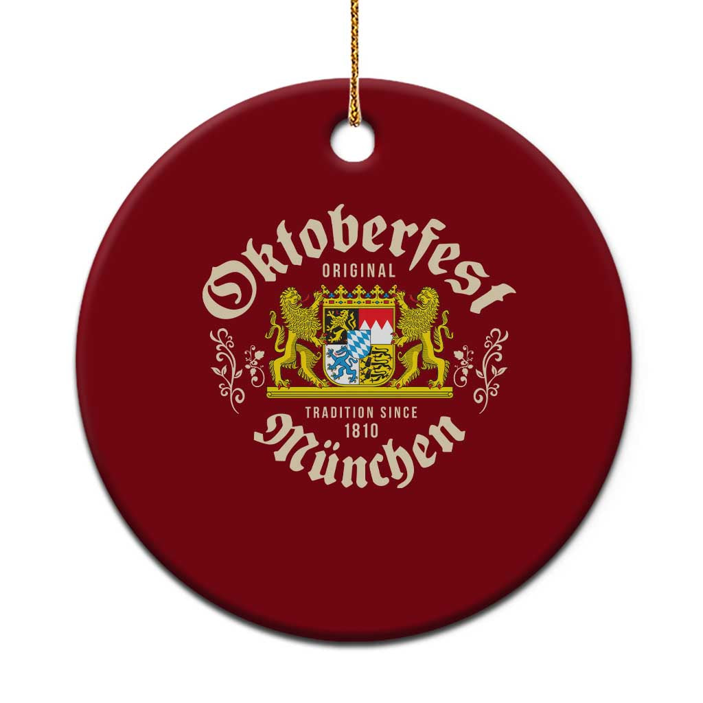 Oktoberfest Munchen Since 1810 Ceramic Ornament Original Tradition Bavarian Coat of Arms Heritage Festival TS02 1pc Red Print Your Wear