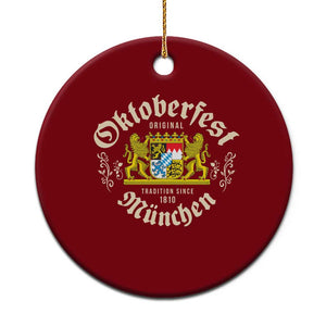 Oktoberfest Munchen Since 1810 Ceramic Ornament Original Tradition Bavarian Coat of Arms Heritage Festival TS02 1pc Red Print Your Wear