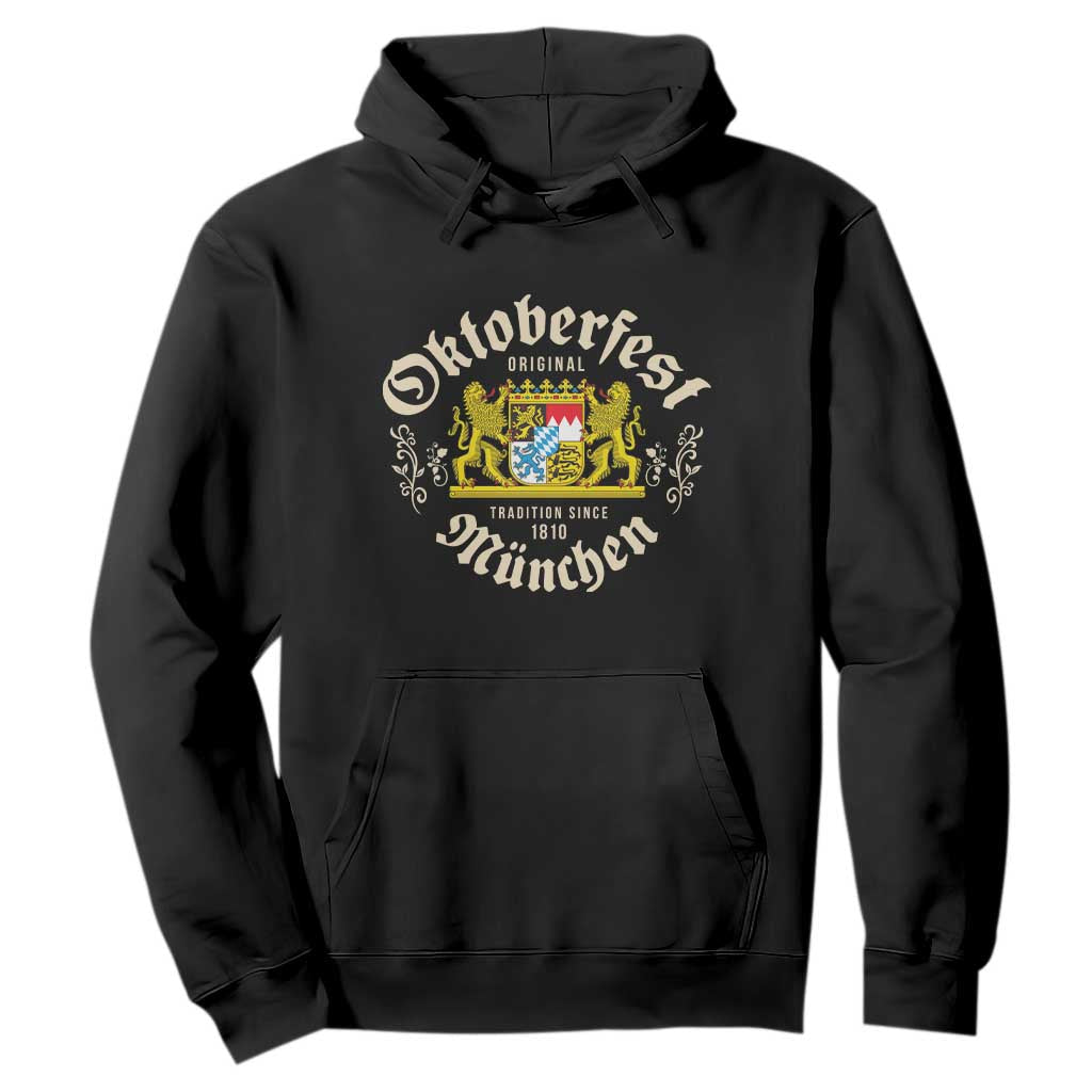 Oktoberfest Munchen Since 1810 Hoodie Original Tradition Bavarian Coat of Arms Heritage Festival TS02 Black Print Your Wear
