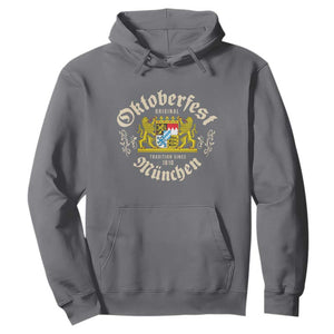 Oktoberfest Munchen Since 1810 Hoodie Original Tradition Bavarian Coat of Arms Heritage Festival TS02 Charcoal Print Your Wear