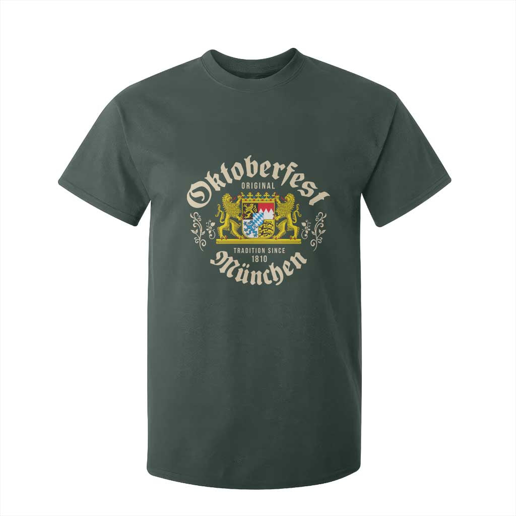 Oktoberfest Munchen Since 1810 T Shirt For Kid Original Tradition Bavarian Coat of Arms Heritage Festival TS02 Dark Forest Green Print Your Wear