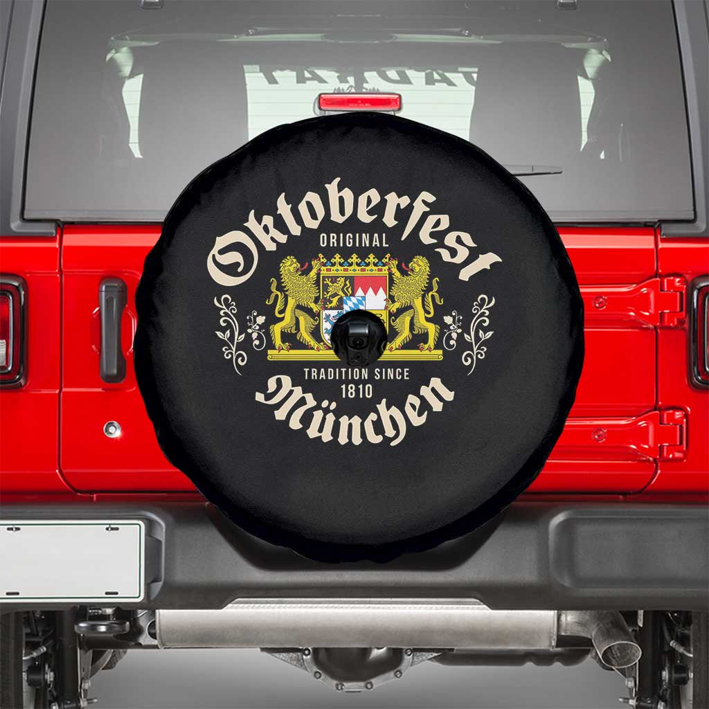 Oktoberfest Munchen Since 1810 Spare Tire Cover Original Tradition Bavarian Coat of Arms Heritage Festival TS02 Black Print Your Wear