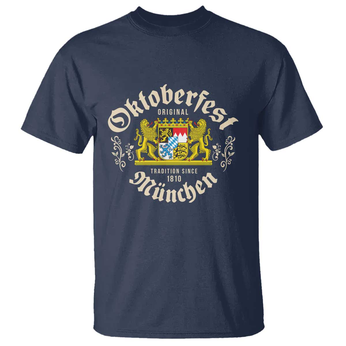 Oktoberfest Munchen Since 1810 T Shirt Original Tradition Bavarian Coat of Arms Heritage Festival TS02 Navy Print Your Wear