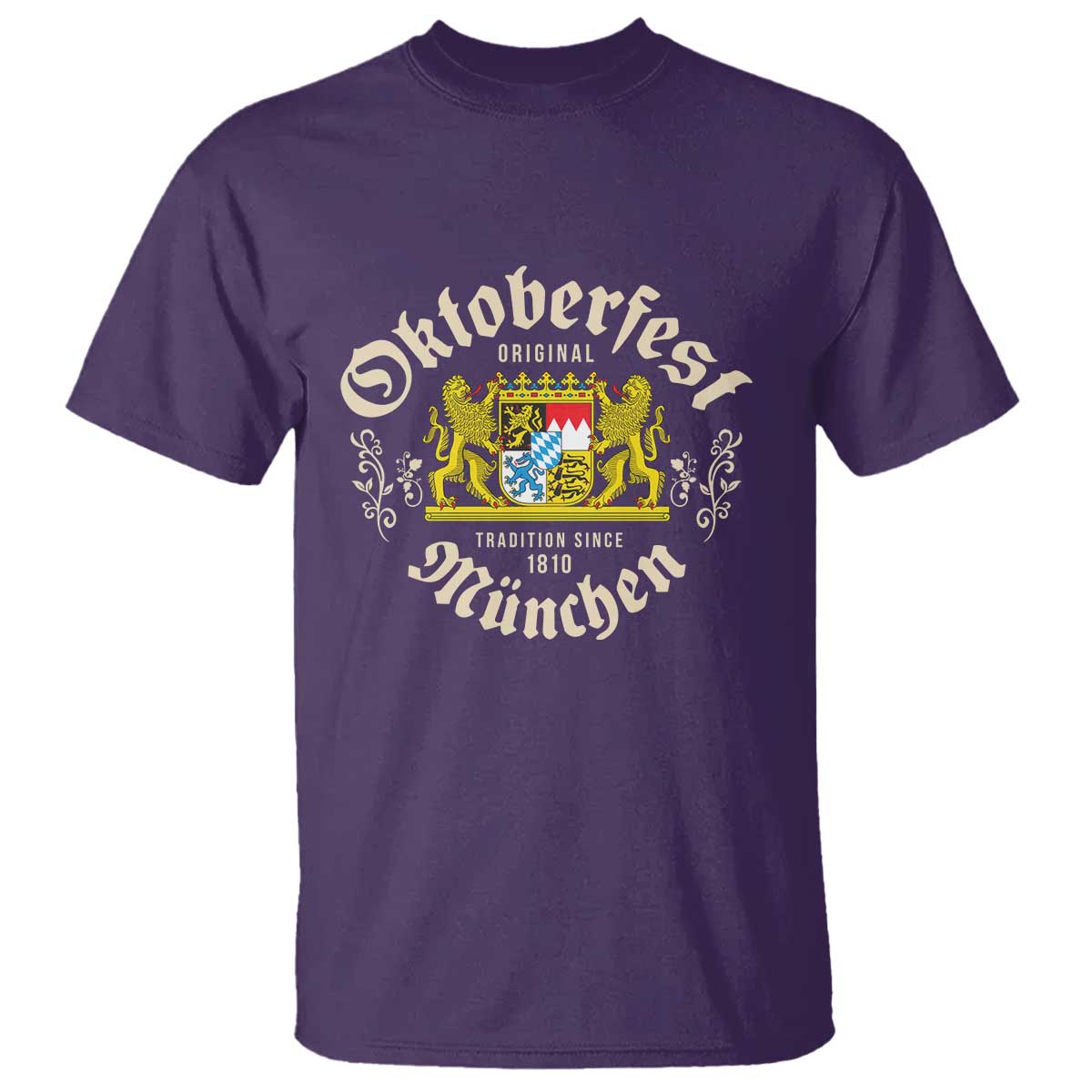 Oktoberfest Munchen Since 1810 T Shirt Original Tradition Bavarian Coat of Arms Heritage Festival TS02 Purple Print Your Wear