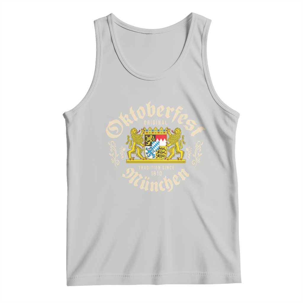 Oktoberfest Munchen Since 1810 Tank Top Original Tradition Bavarian Coat of Arms Heritage Festival TS02 Ash Print Your Wear