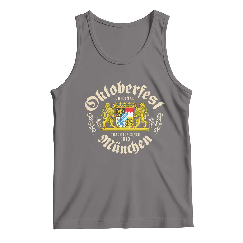Oktoberfest Munchen Since 1810 Tank Top Original Tradition Bavarian Coat of Arms Heritage Festival TS02 Deep Heather Print Your Wear