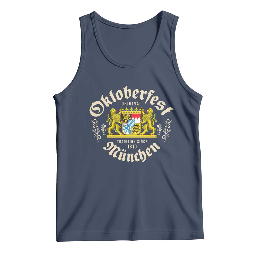 Oktoberfest Munchen Since 1810 Tank Top Original Tradition Bavarian Coat of Arms Heritage Festival TS02 Navy Print Your Wear
