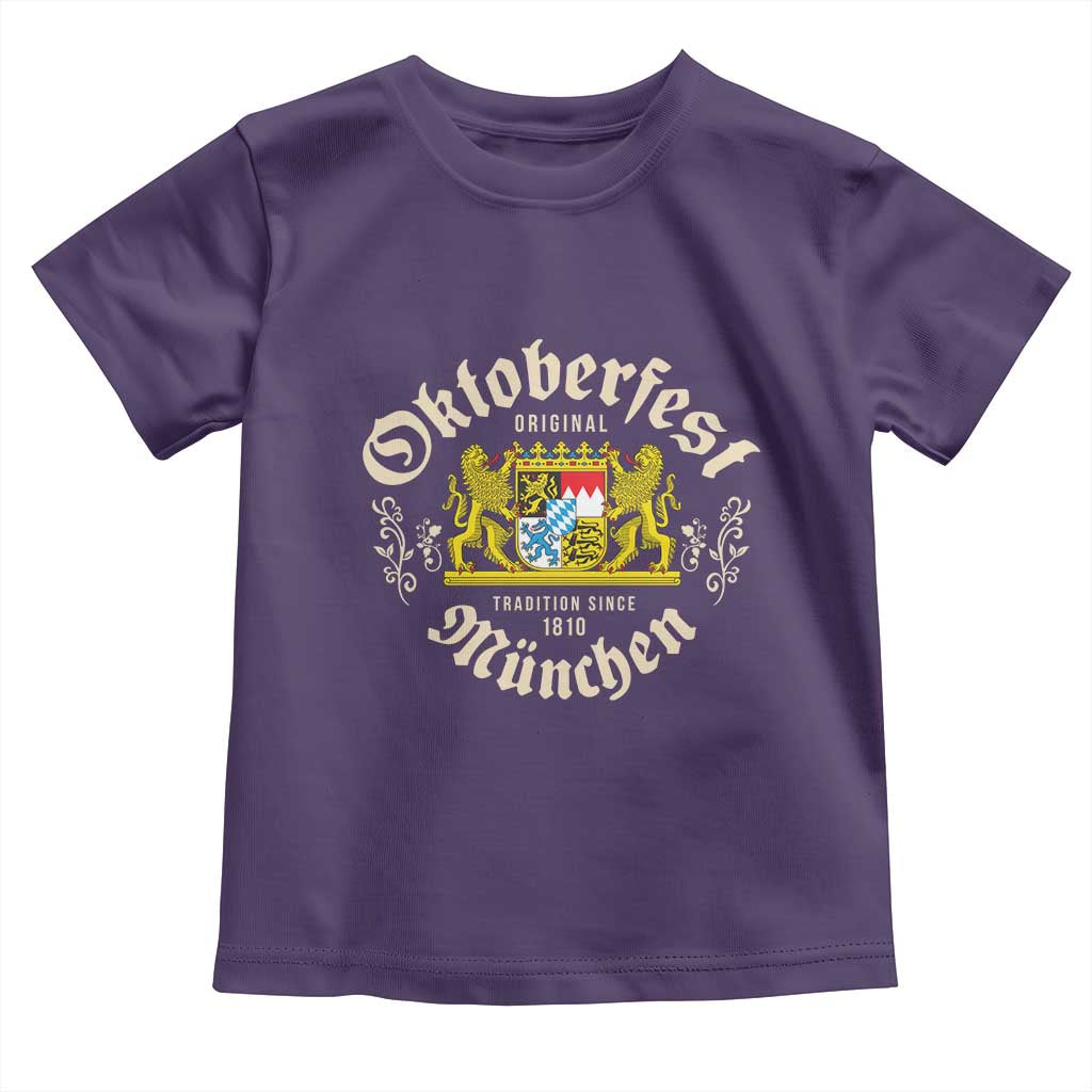 Oktoberfest Munchen Since 1810 Toddler T Shirt Original Tradition Bavarian Coat of Arms Heritage Festival TS02 Purple Print Your Wear