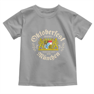 Oktoberfest Munchen Since 1810 Toddler T Shirt Original Tradition Bavarian Coat of Arms Heritage Festival TS02 Sport Gray Print Your Wear