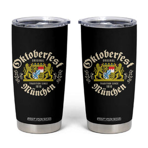 Oktoberfest Munchen Since 1810 Tumbler Cup Original Tradition Bavarian Coat of Arms Heritage Festival TS02 Black Print Your Wear