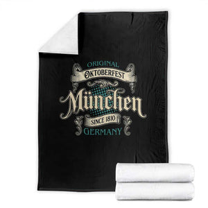 Original Oktoberfest Munchen Germany Throw Blanket Vintage Bavarian Festival Since 1810 TS02 Black Print Your Wear
