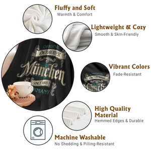 Original Oktoberfest Munchen Germany Throw Blanket Vintage Bavarian Festival Since 1810 TS02 Print Your Wear