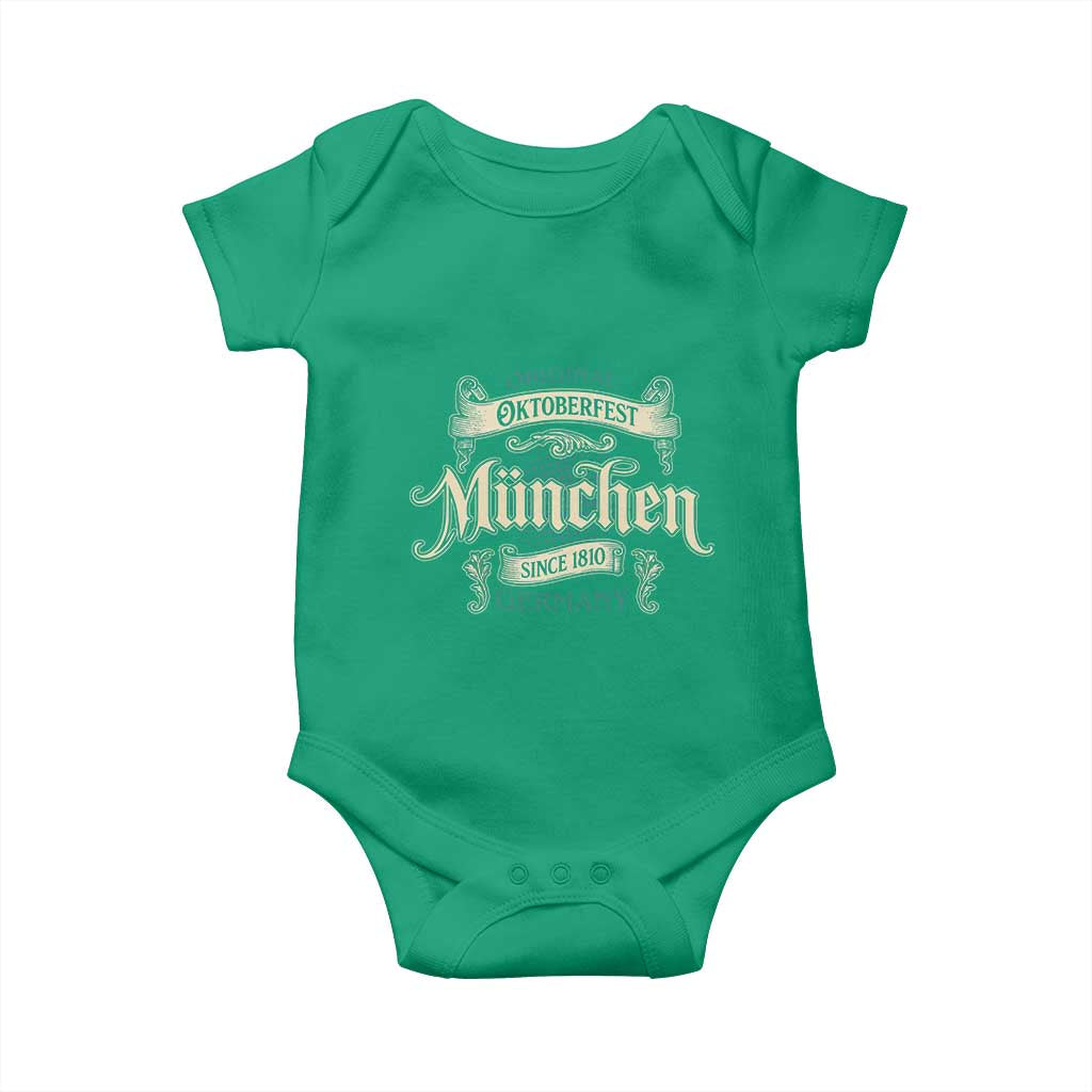 Original Oktoberfest Munchen Germany Baby Onesie Vintage Bavarian Festival Since 1810 TS02 Irish Green Print Your Wear